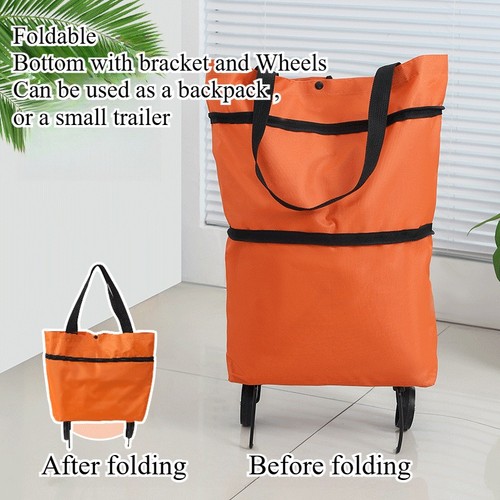 Carrito de compras plegable bolsa de comestibles carrito de compras portátil con ruedas - Imagen 8 de 13