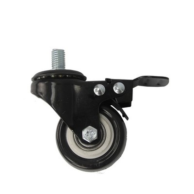 2'' Threaded Stem Caster with Stopper M10 (10mm) Stem Diameter 9/16'' Stem Length