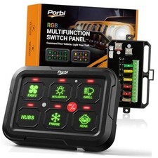 RGB Switch Panel, Universal Circuit Control Relay System w/Momentary 6 Gang