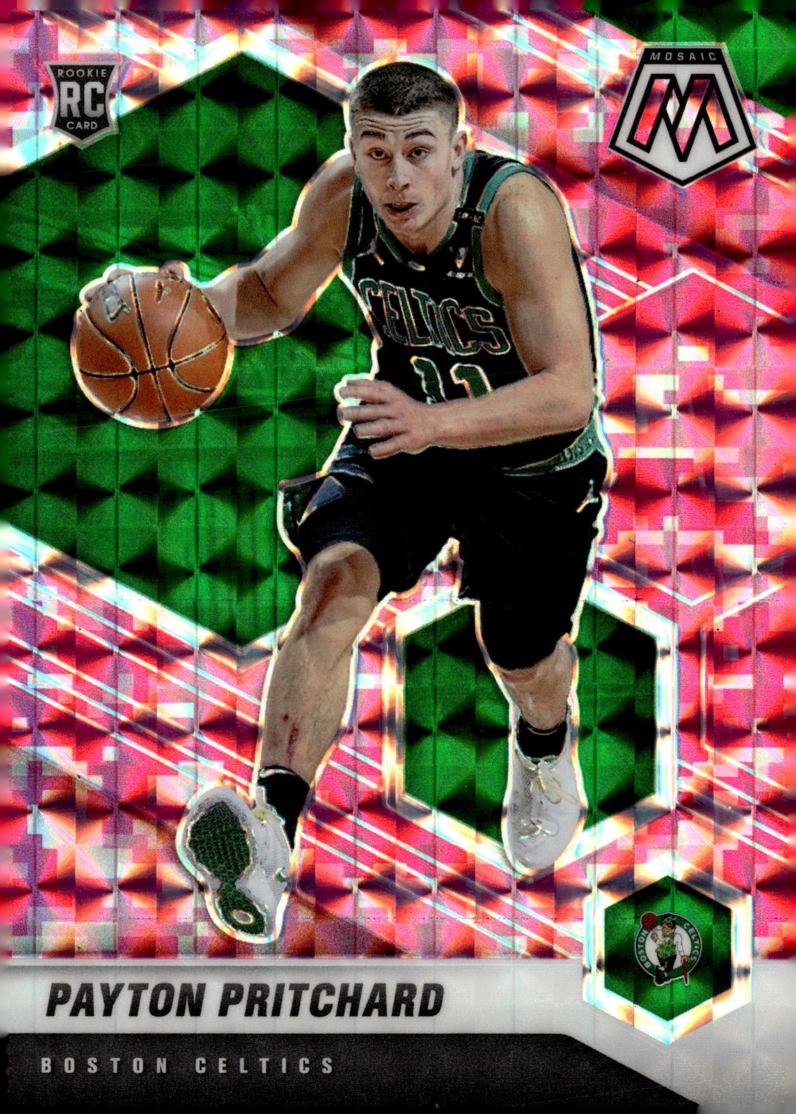 2020-21 Panini Mosaic #210 Payton Pritchard Mosaic Camo Pink