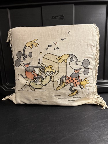 c.1930's Vogue Mickey Minnie Mouse Disney Pillow Case with Pillow