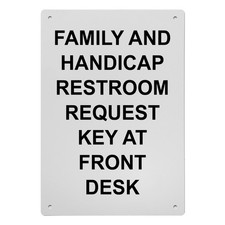 Family And Handicap Restroom Request Sign, 8.5 x 11 in", Accessibility Sign