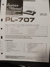 PIONEER PL-707 Giradischi Manuale di Servizio Originale HSQ
