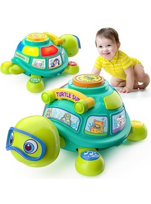 Educational Baby Toys 6-12 Month, Musical Crawling Turtle, Infant Toys for 6 7 8