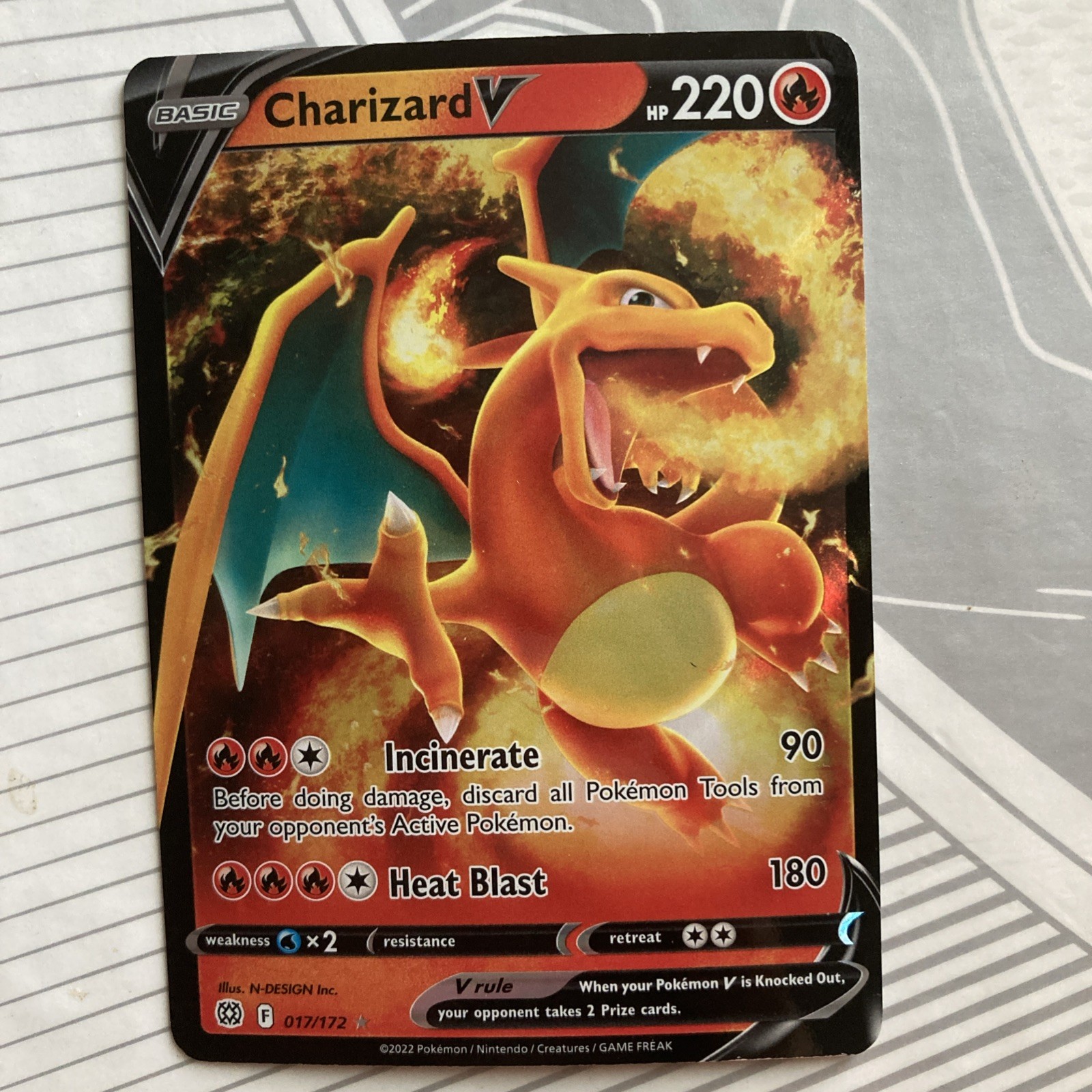 Charizard V 017/172 Holo V Rare Brilliant Stars Pokemon Nm