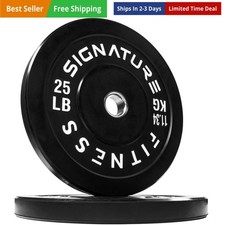 2-Inch Olympic Rubber Weight Plates Sets, Bumper Plates Set with Barbell for ...