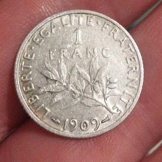 Monnaie Argent 1 franc Semeuse 1909