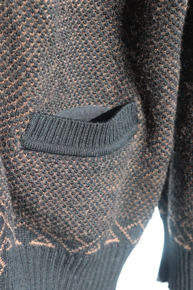 VTG USA Made St. Croix Button Knit Cardigan Sweater Sz XL Geometric Aztec Black - Image 4 of 4
