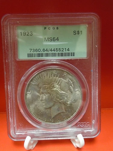 1923-P United States Peace Silver Dollar PCGSA MS 64 Old Green Holder