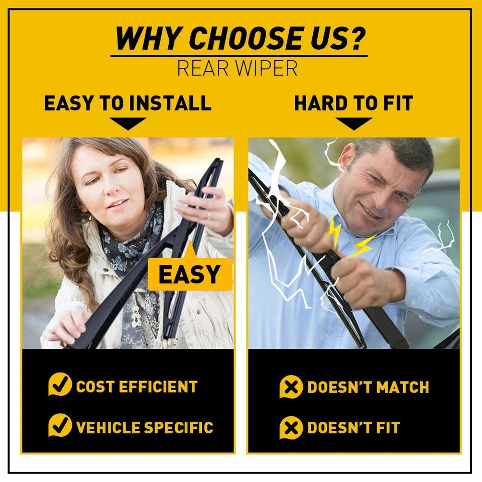 For 2010-2017 Chevrolet Equinox Rear Windshield Back Wiper Arm + Blade Kit J - Image 4 of 4