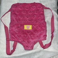 Build A Bear BAB Plush Backpack Carrier Pink Hearts Adjustable Straps
