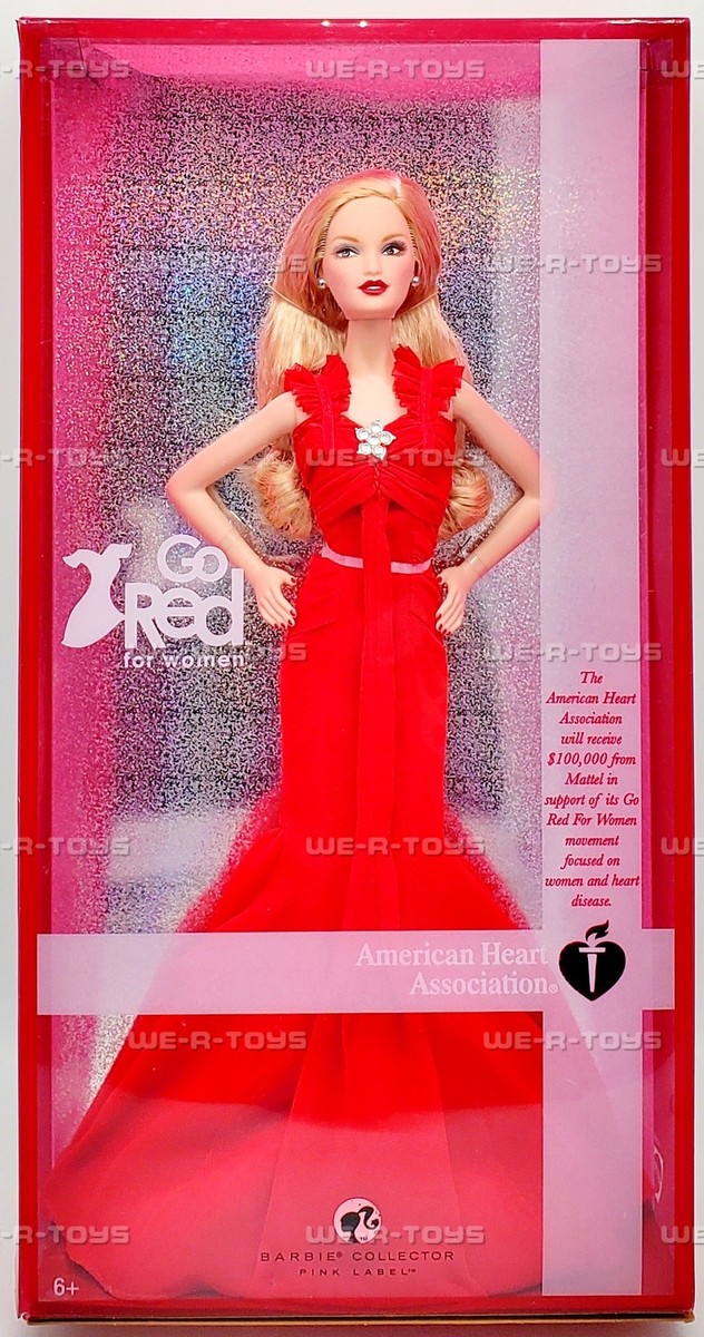 Go Red Barbie Heart Association Doll 2007 Mattel K7957