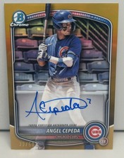 2025 Topps Bowman Chrome Angel Cepeda True Gold Auto 33/50 #CPA-AC Chicago Cubs