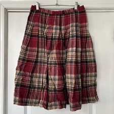 Vintage Pendleton Red Tartan Plaid Skirt Size 14P Pleated Wool MIDI Skirt VGC