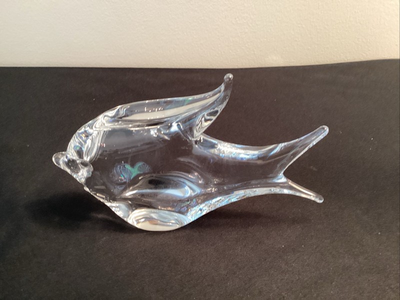 Full Lead Crystal Artist Signed MARCOLIN ART CRYSTAL Handmade in Sweden FISH