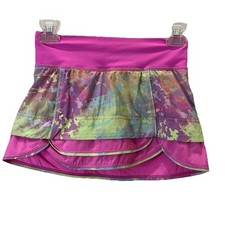 Ivivva by Lululemon Girls Skort Set The Pace Pink Tie Dye Tennis Skirt Size 10