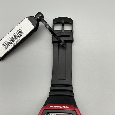 Casio 3239 W-96H Mens Watch 36mm Red Black Alarm Chrono 50M