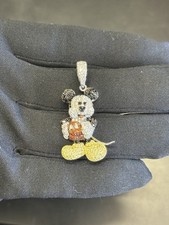 925 Sterling Silver Cubic Zirconia Mickey Mouse Pendant