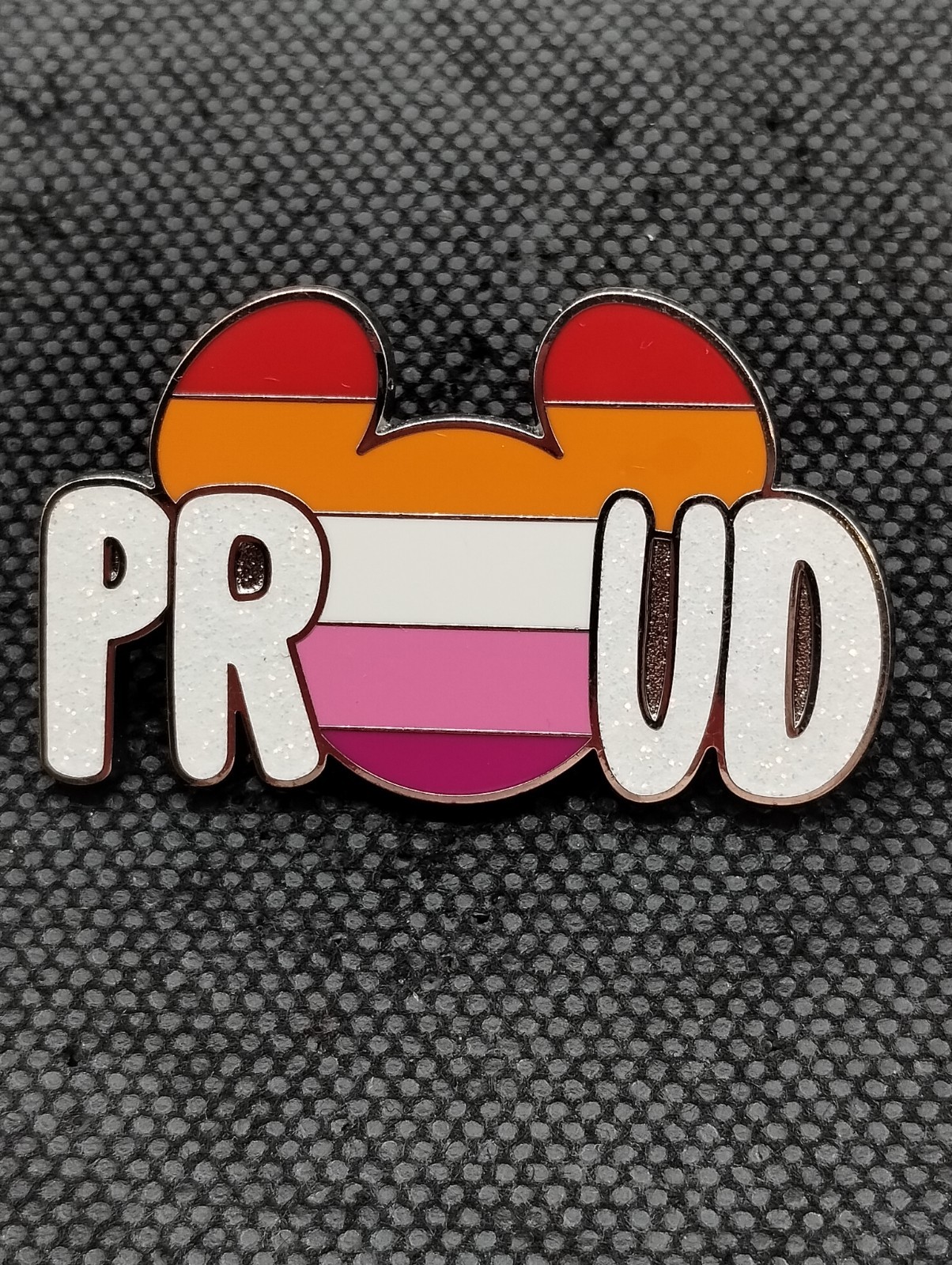 2023 Disney PROUD Pride Collection Mickey Icon Head Lesbian Flag Trading Pin