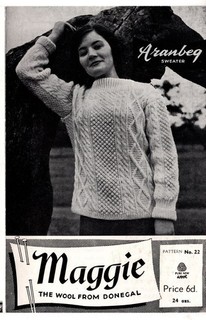 VINTAGE KNITTING PATTERN ARAN MAGGIE 22