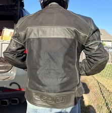 Sedici Black Leather and Mesh Motorcycle Ridi...