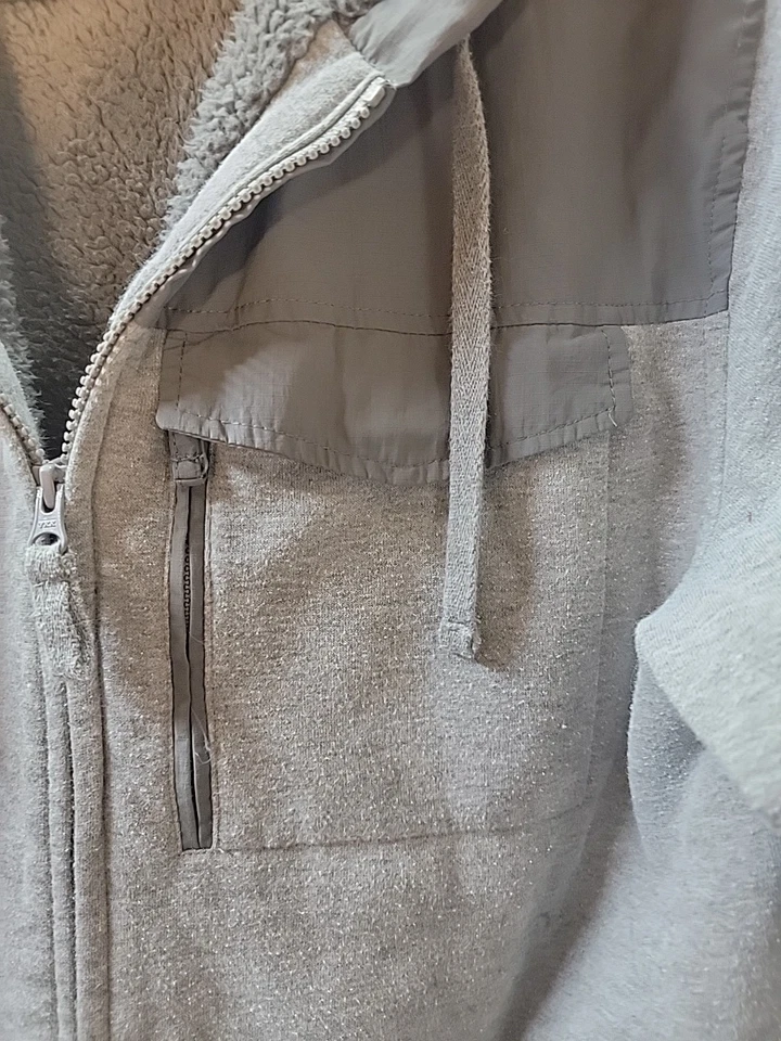 Coleman 男式夏尔巴夹克大号,有衬里,连帽,抽绳,全拉链灰色 — 第 4/4 张图片