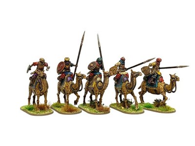 MITTELALTERLICHE ARABISCHE/SARAZENISCHE KAMELREITER 5 28mm bemalt historische DARK AGE SAGA