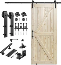 SMARTSTANDARD 40in x 84in Sliding Barn Door with 7ft Barn Door Hardware Kit