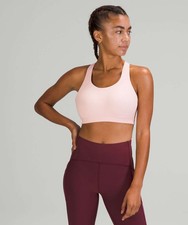 Lululemon AirSupport High Support Pink Mist Crossback Run Sports Bra Size 38DD