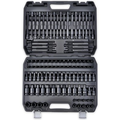 107-Piece Master Torx & Allen Bit Socket Set, 1/4'' 3/8'' 1/2'' One Size, Black
