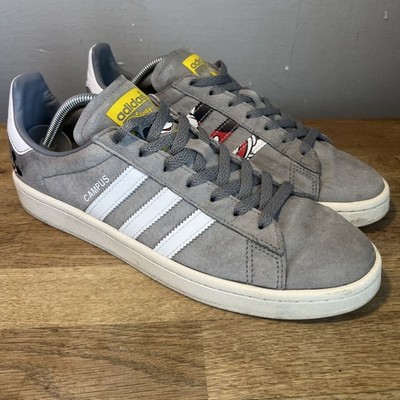 Adidas Originals Campus Mickey Mouse Disney Turnschuhe Größe 9 UK grau 