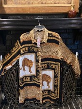 double leopard dress with button down front and