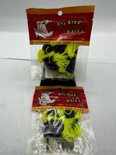 2X Big Bite Baits 1.75" Slab Tube Stub1527 PURPLE GLITTER Chartreuse 10ct