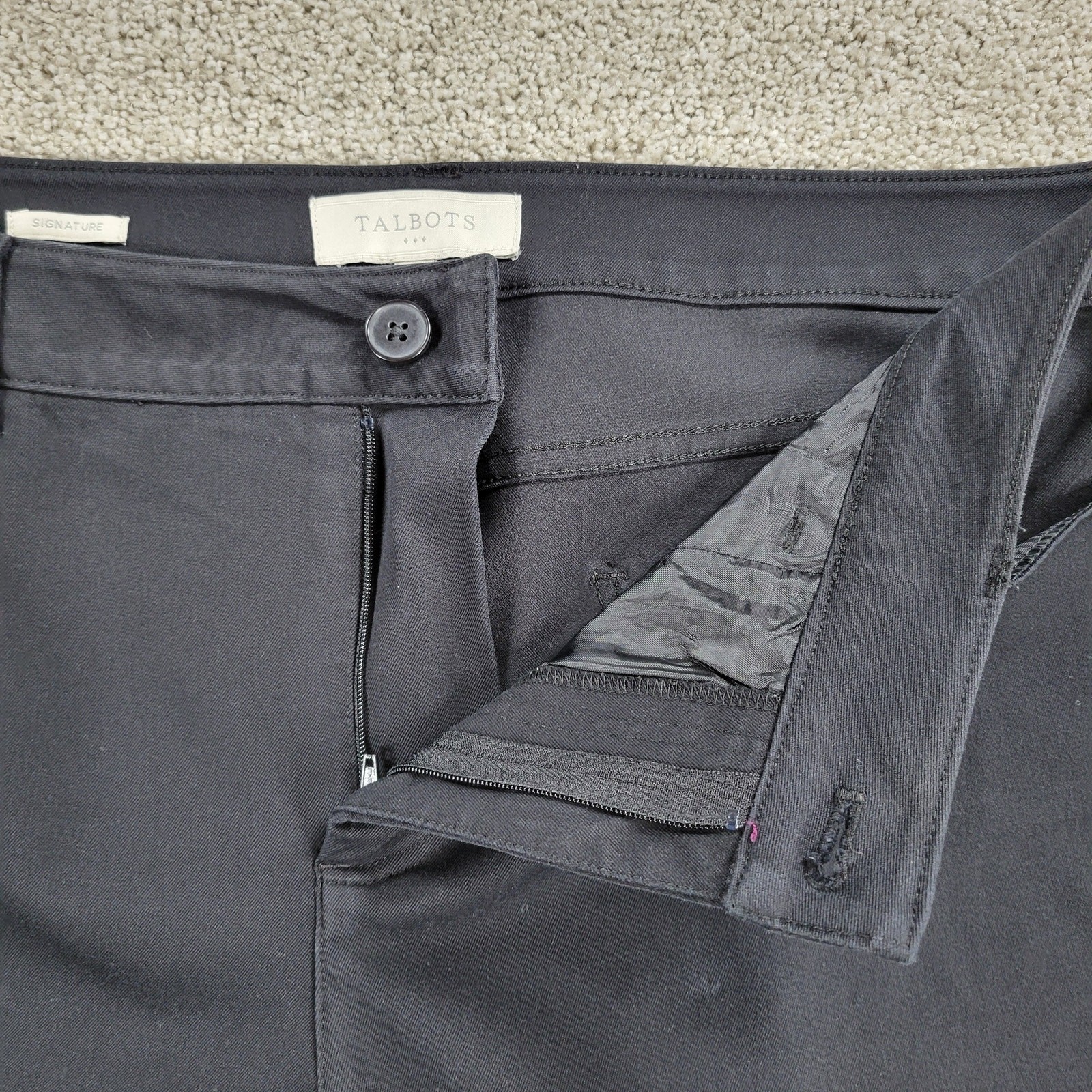 TALBOTS Pants 12 Black Solid Plain Straight Leg S… - image 9