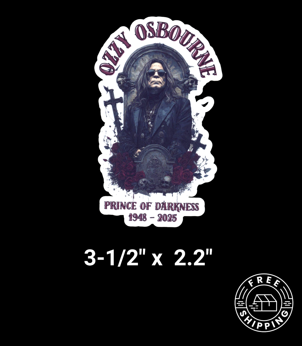 Ozzy Osbourne Prince Of Darkness 1948-2025 Tribute Die Cut Sticker