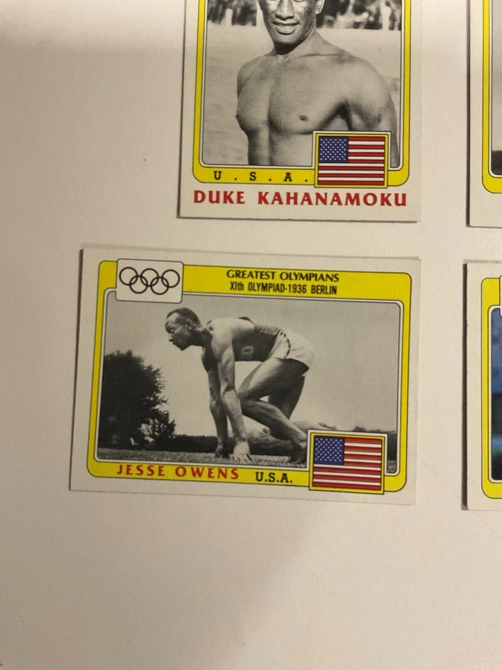 Cartões Olímpicos 1983, D. Kahanamoku, J. Thorpe, J. Owen’s, B. Jenner - Imagem 4 de 4
