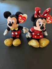 Disney Mickey  Minnie Mouse Beanie Babies Set - 9"
