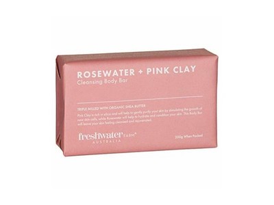 Freshwater Farm Australia Body Bar Rosewater + Pink Clay 7 ounce