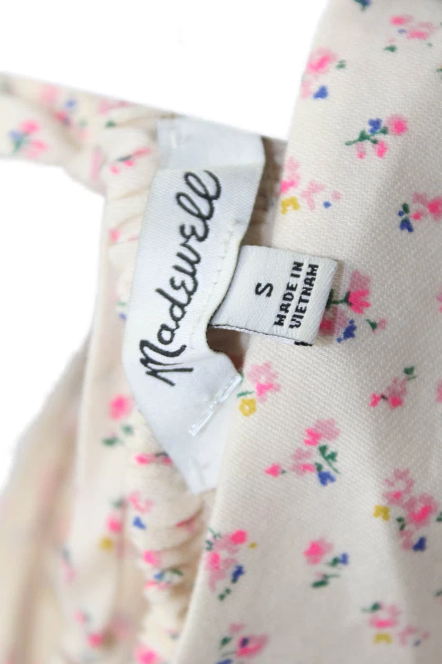 Maxi Vestido Madewell Mujer Algodón Escote Cuadrado Estampado Floral Desnudo Talla S Foto 4 de 4