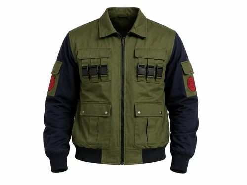 Naruto Green Cotton Jacket | Anime Style Naruto Ninja Cotton Jacket - product listing photo