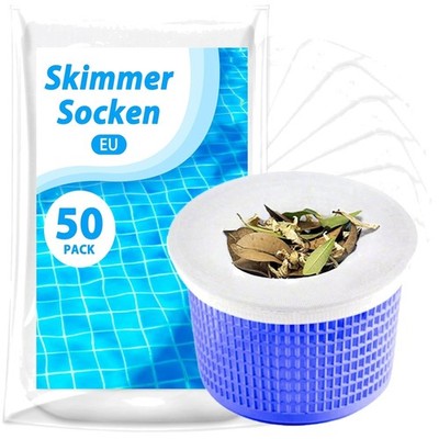 Pool Skimmer Socken, 50 Stück, Wiederverwendbar, Filter Netz, geeignet für Ko...