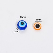10packs Resin Evil Eye Beads, Flat Fish Eye Beads for DIY Jewelry Supplies