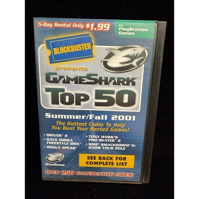 Blockbuster GameShark Top 50 Summer Fall 2001 PlayStation PS1 Code Disc