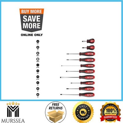 10Pc Combination Screwdriver Set Magnetic Tip Phillips Slotted Tools