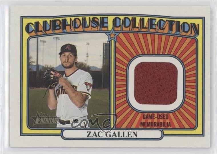 Zac Gallen #CCR-ZG 2021 Topps Heritage Baseball Clubhouse Collection Relics
