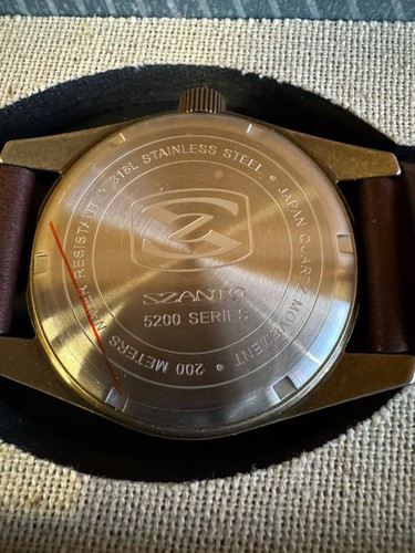 Szanto 5200 Series Watch Black Dial with Brown Band Water Resistant New NOS - Picture 10 of 13