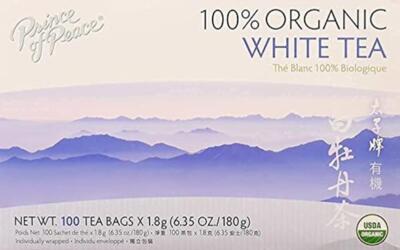 Prince of Peace  Organic White Tea 100ct  Assorted Sizes 