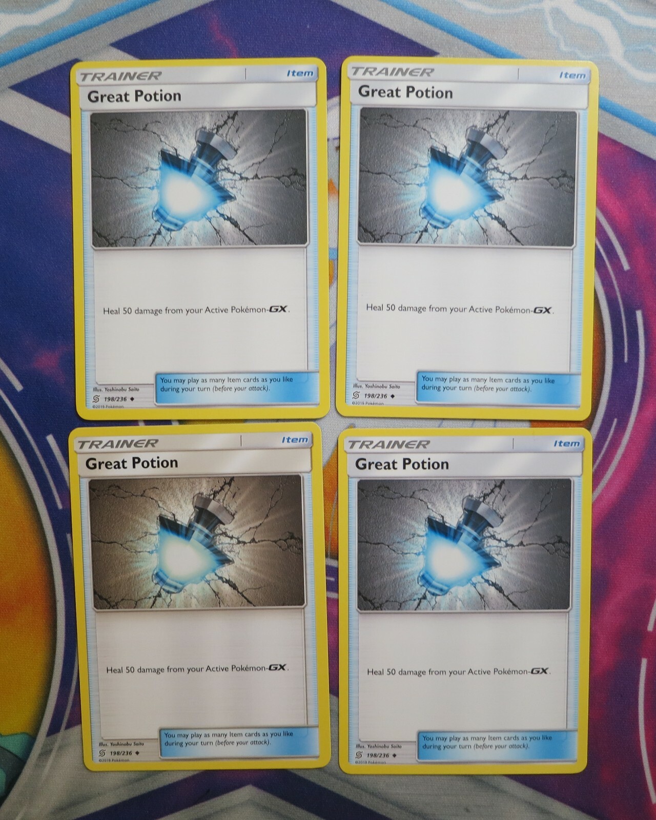4X Great Potion 198/236 Unified Minds Pokemon TCG Card NM