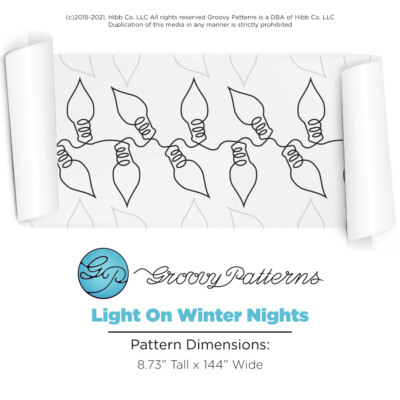 Groovy Patterns Longarm Quilting Pantograph - Lights On Winter Nights Design