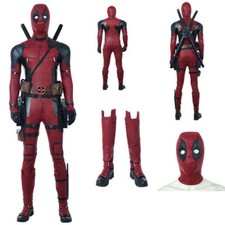 Cosplay Deadpool 2 Costume For Men Red Jumpsuit With Boots Custom Made Full Set